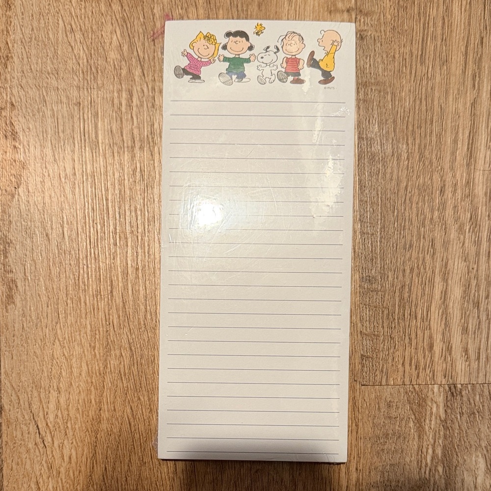 Peanuts Lined Memo Notepad - White with Colorful Character Header